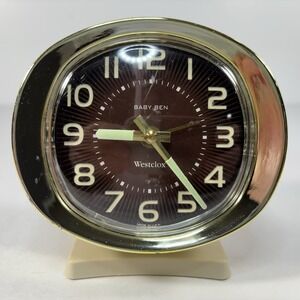 Vintage Westclox Baby Ben Alarm Clock Made in U.S.A Red